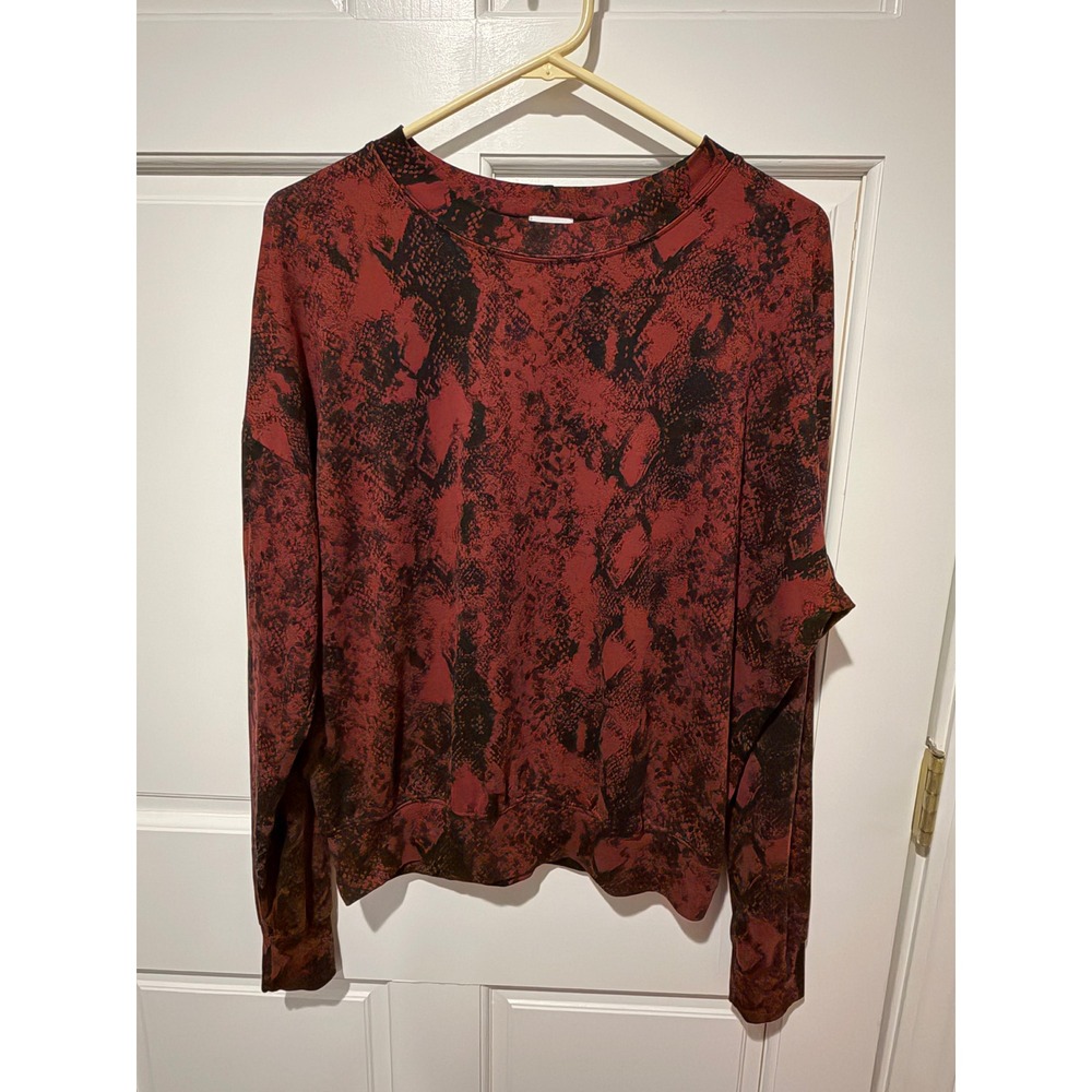 Peyton Jensen Red Black Snakeskin Print Sweatshirt Womens Small Made in USA